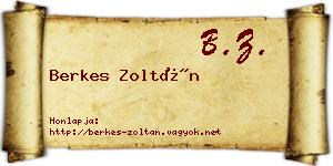 Berkes Zoltán névjegykártya