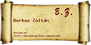Berkes Zoltán névjegykártya