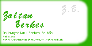 zoltan berkes business card